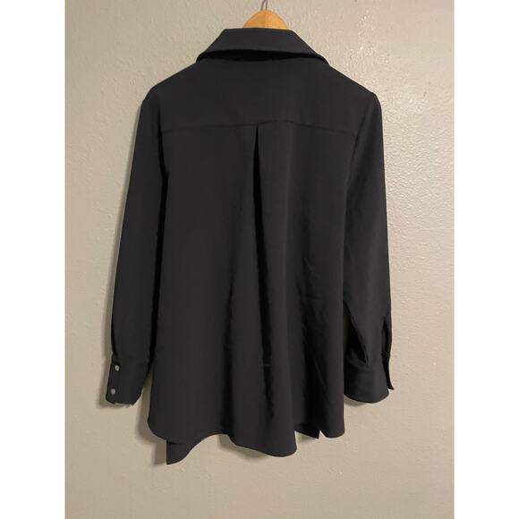 Estelle and Finn Womens Tunic Size XL Black Crepe Stretch Long Sleeve Modern - Picture 4 of 7